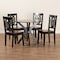 Baxton Studio Liese Modern Two-Tone Dark Brown and Walnut Brown Finished Wood 5-PC Dining Set 178-11384-10892-Zoro - alternate 2